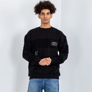 New Tee Library Dearest Sweatshirt Cut & Sew $148 MEDIUM Black